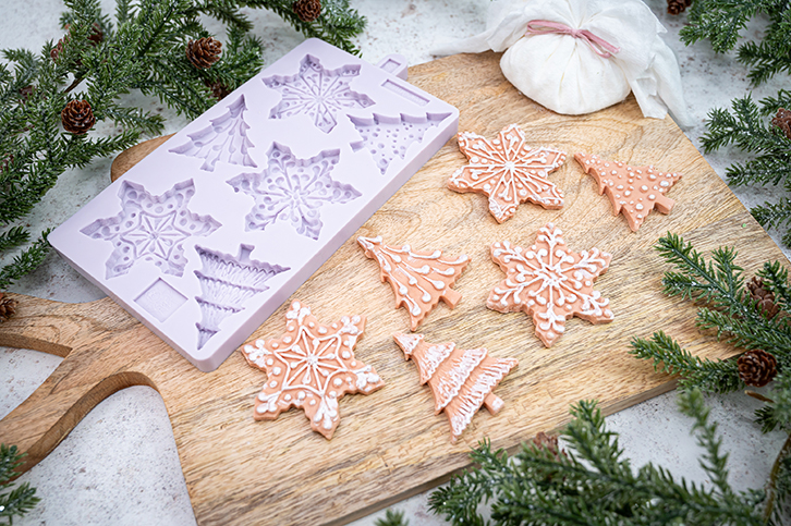 Snowflakes & Christmas Trees Silicone Mould