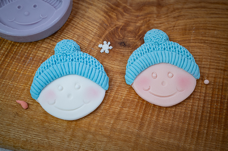 Cupcake Top - Snowman Bobble Silicone Mould
