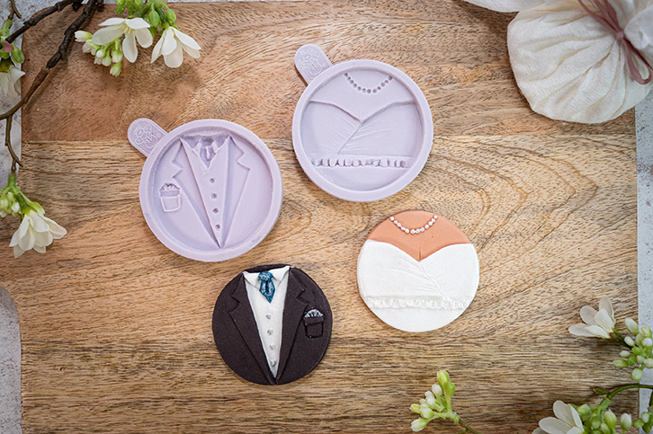 Cupcake Tops - Bride & Groom Silicone Moulds