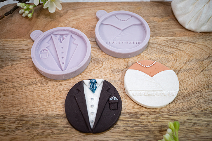 Cupcake Tops - Bride & Groom Silicone Moulds