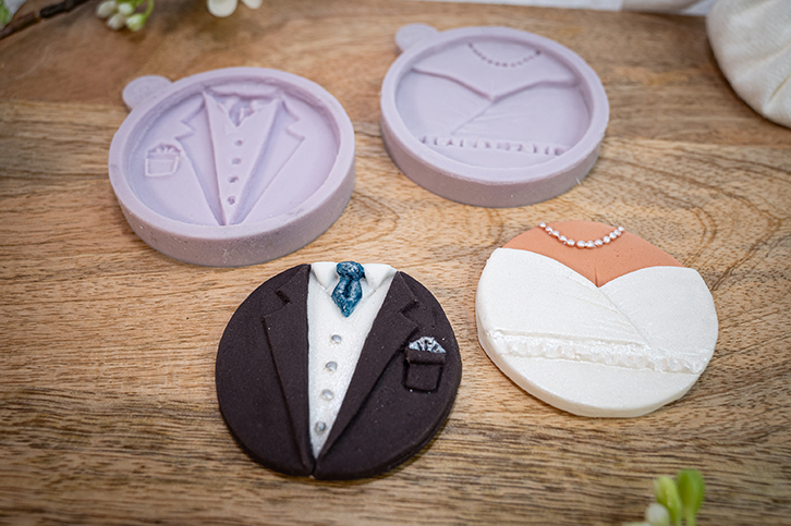 Cupcake Tops - Bride & Groom Silicone Moulds