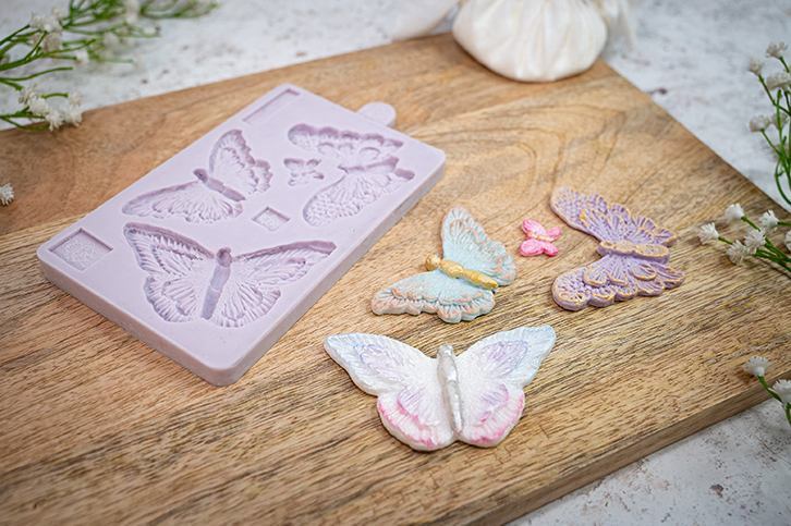 Brush Embroidery Butterflies Silicone Mould