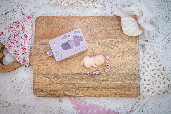 3D Sleeping Baby Mould - Undressed Silicone Mould