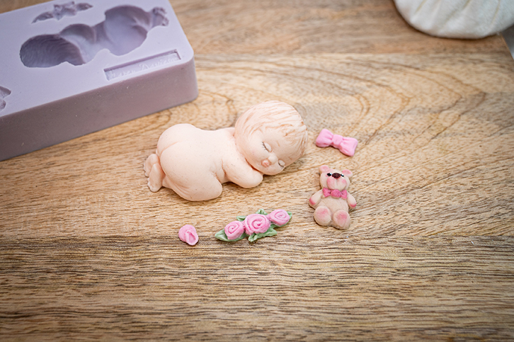 3D Sleeping Baby Mould - Undressed Silicone Mould