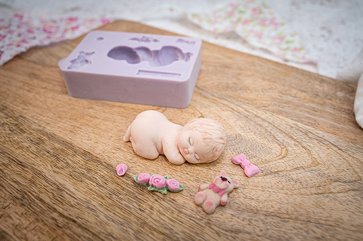 3D Sleeping Baby Mould - Undressed Silicone Mould