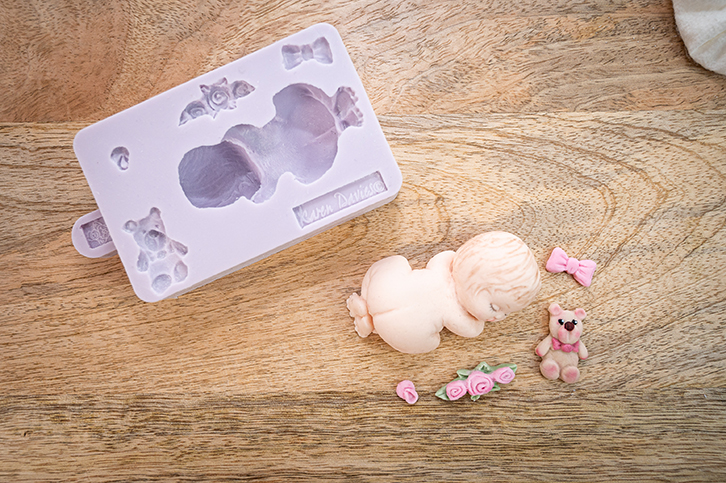 3D Sleeping Baby Mould - Undressed Silicone Mould
