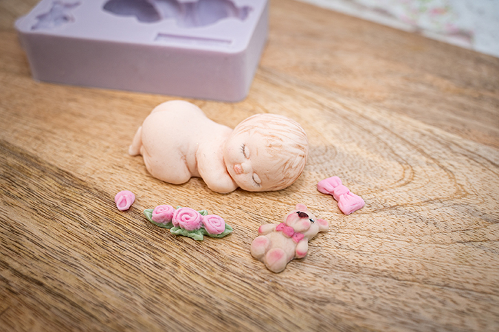 3D Sleeping Baby Mould - Undressed Silicone Mould