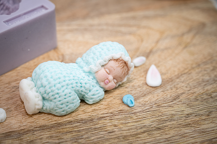 3D Sleeping Baby Mould - Dressed Silicone Mould