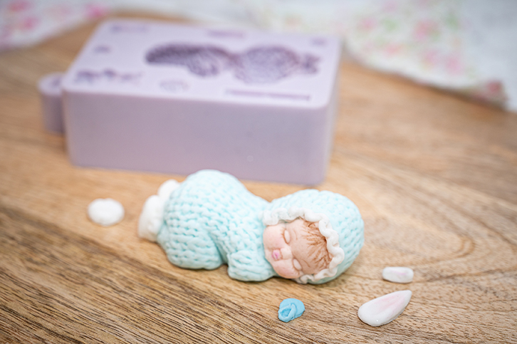 3D Sleeping Baby Mould - Dressed Silicone Mould