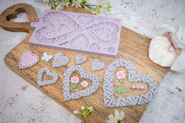 Wicker Hearts Collection Silicone Mould