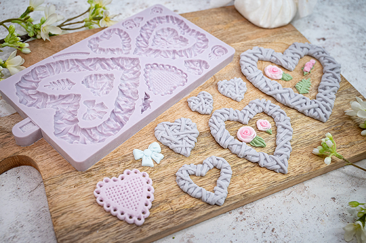 Wicker Hearts Collection Silicone Mould
