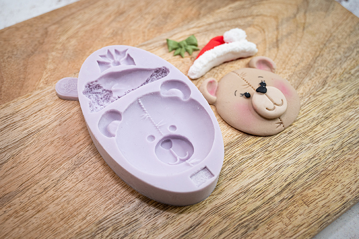 Cupcake Top - Teddy Face Silicone Mould
