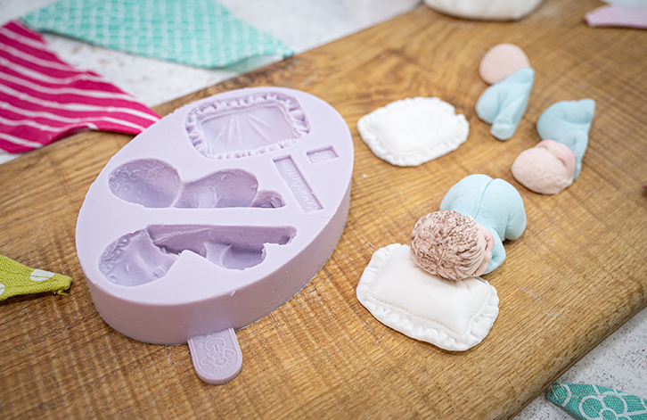 Sleeping Baby & Pillow Silicone Mould