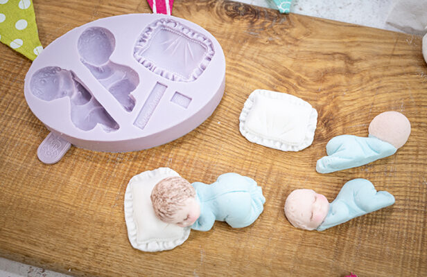 Sleeping Baby & Pillow Silicone Mould