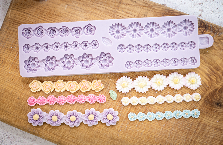 Miniature Flower Borders Silicone Mould