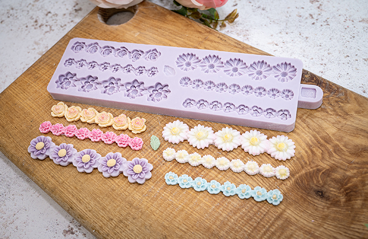 Miniature Flower Borders Silicone Mould
