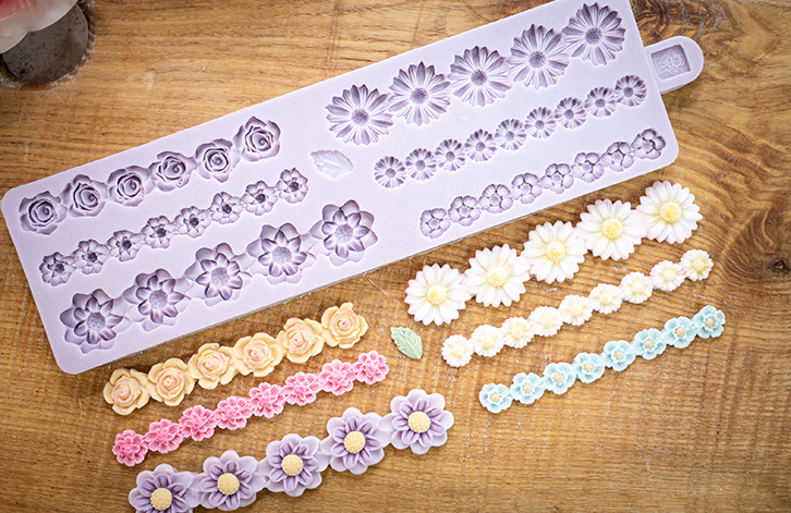 Miniature Flower Borders Silicone Mould