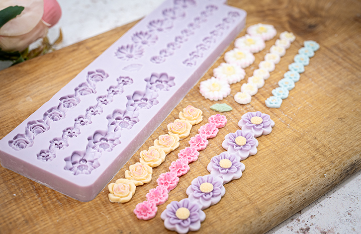 Miniature Flower Borders Silicone Mould