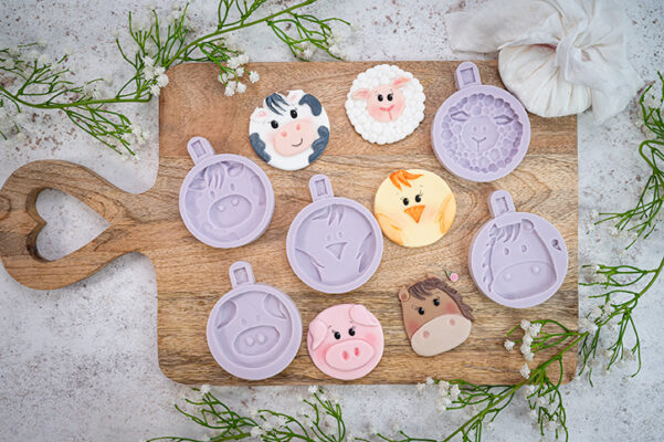 Farm Animal Faces Silicone Mould SET Farm Animal Faces Silicone Mould SET