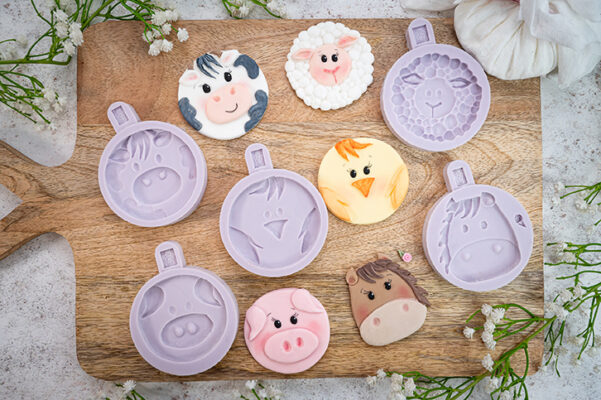 Farm Animal Faces Silicone Mould SET Farm Animal Faces Silicone Mould SET