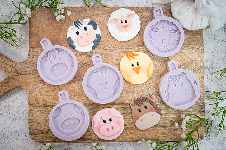 Farm Animal Faces Silicone Mould SET
