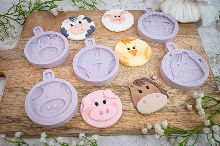 Farm Animal Faces Silicone Mould SET