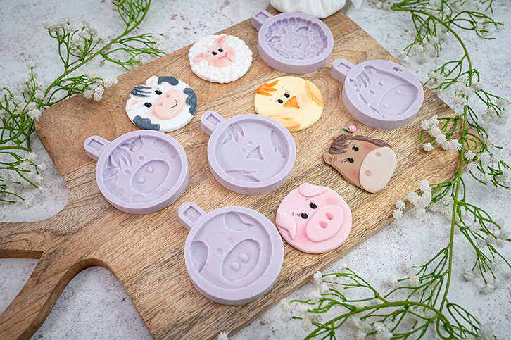 Farm Animal Faces Silicone Mould SET