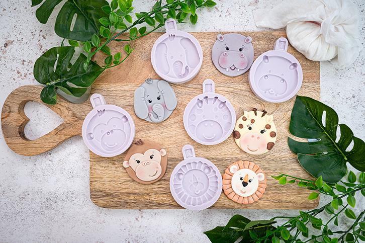 Safari Animal Faces Silicone Moulds - FULL SET