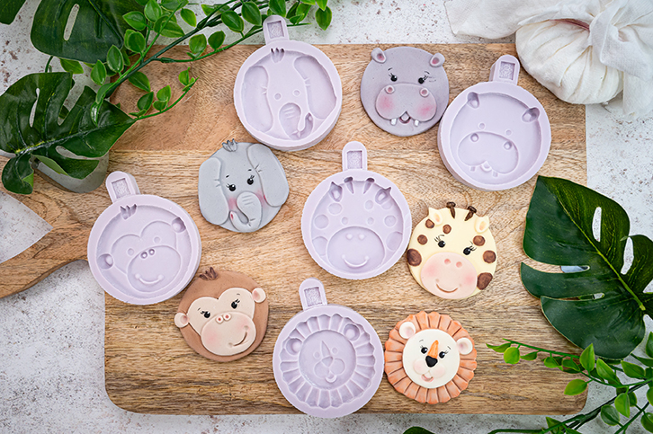 Safari Animal Faces Silicone Moulds - FULL SET