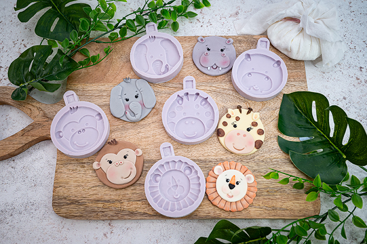 Safari Animal Faces Silicone Moulds - FULL SET