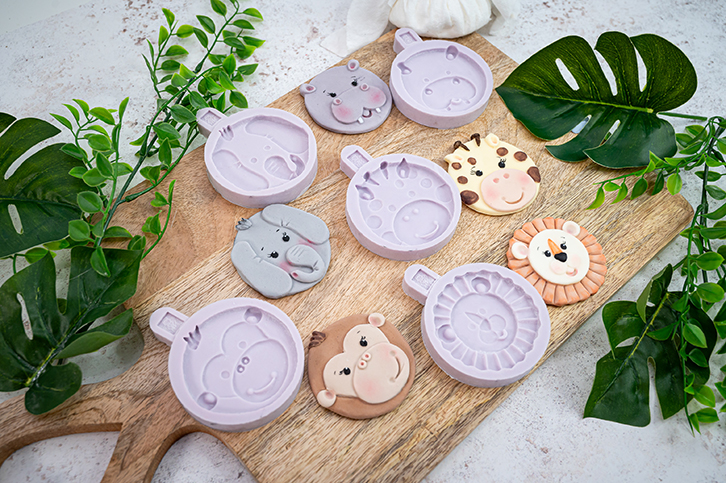 Safari Animal Faces Silicone Moulds - FULL SET