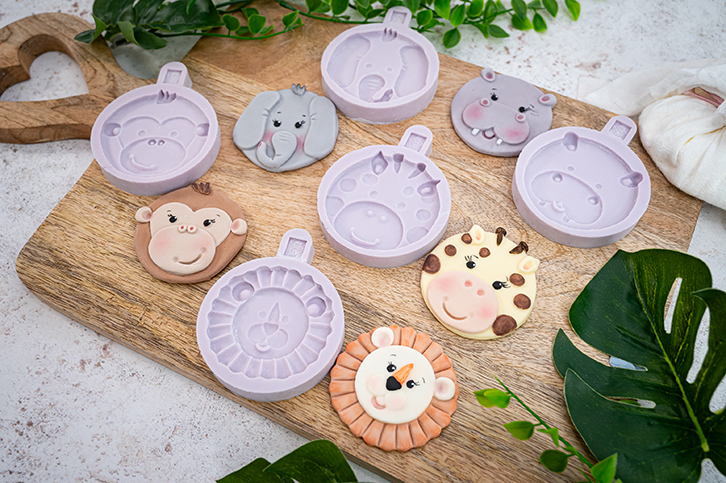 Safari Animal Faces Silicone Moulds - FULL SET